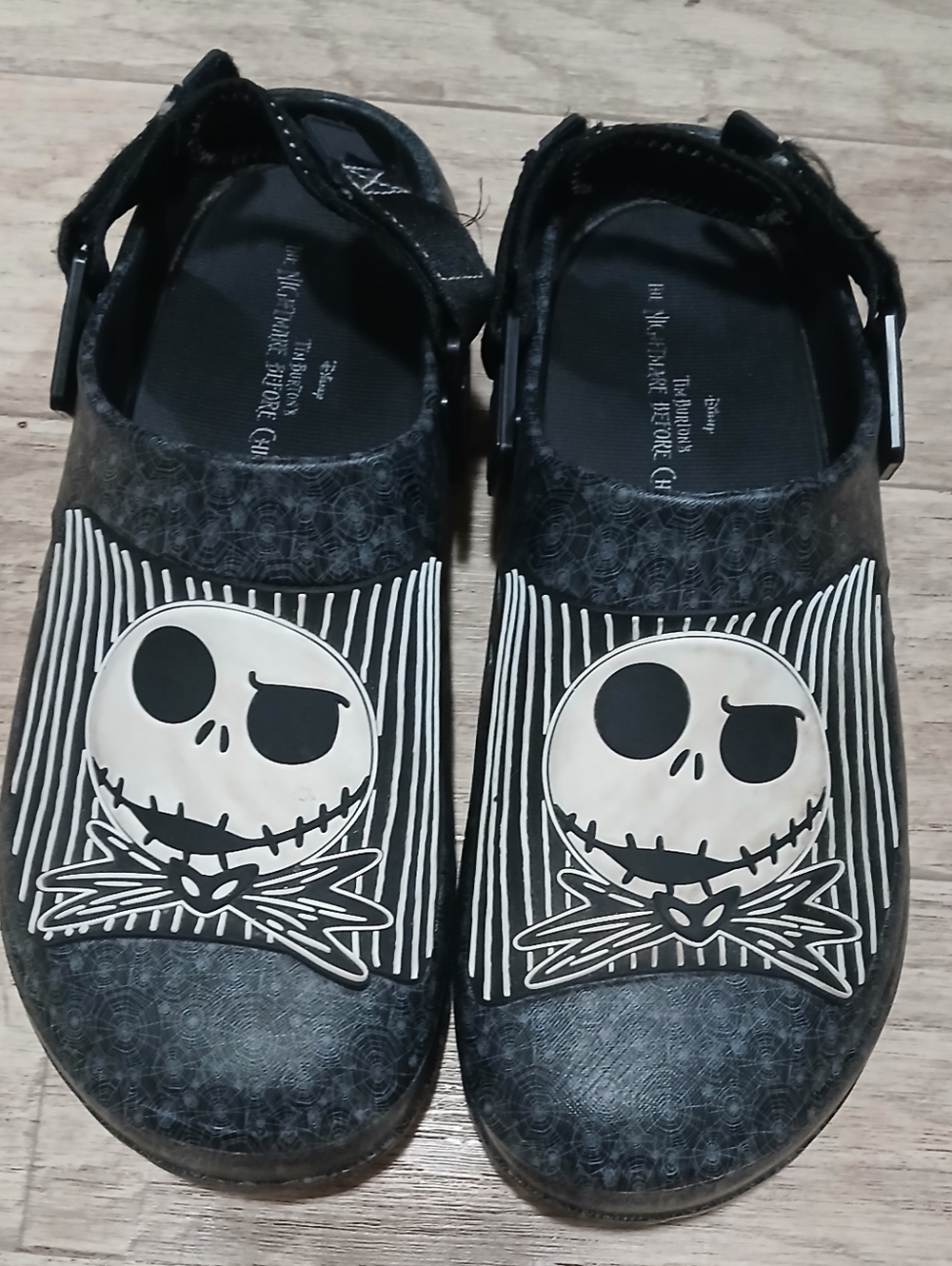 Black Men Size 12 Jack Skellington Slip-On Sandals